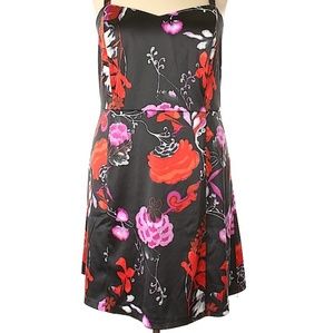 Black floral party dress